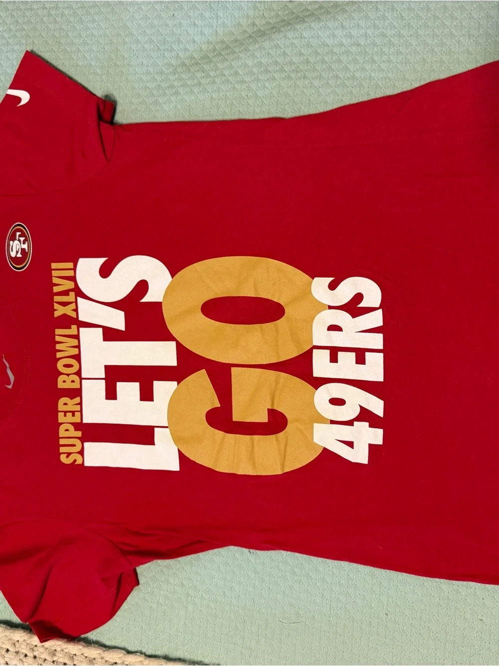 Nike Red Short-Sleeve Graphic 49er Tee with Gold Accents Medium